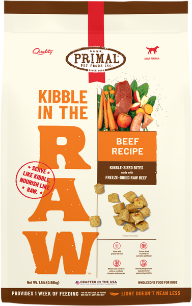 Primal Kibble in the Raw Freeze-Dried Beef - Dog Food
