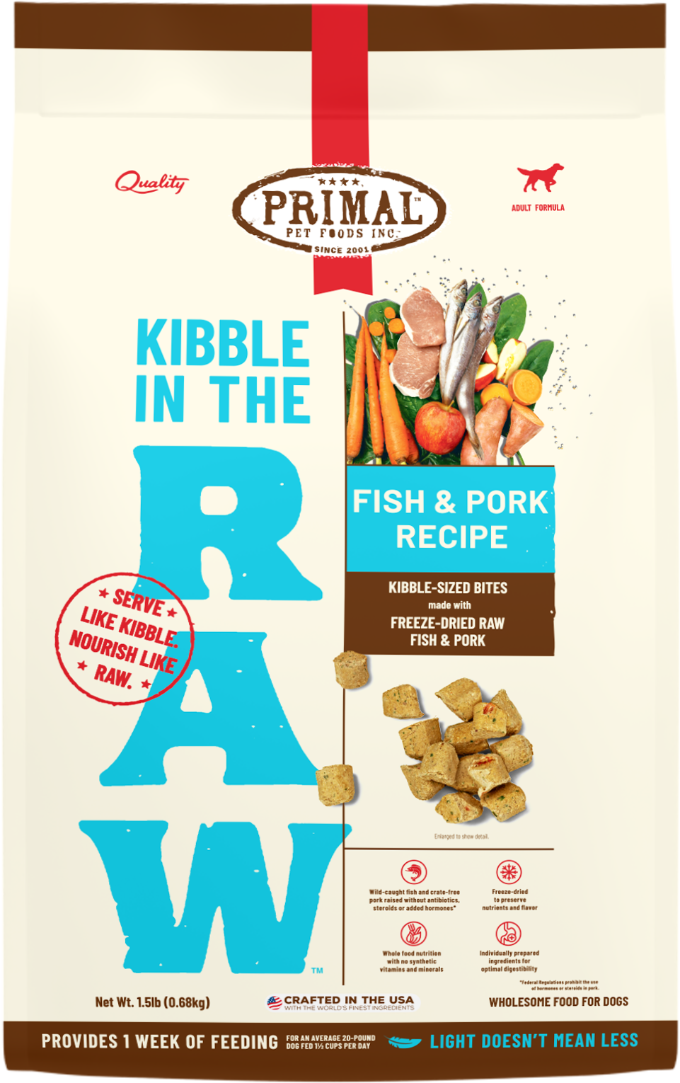 Primal Kibble in the Raw Freeze-Dried Fish & Pork - Dog Food