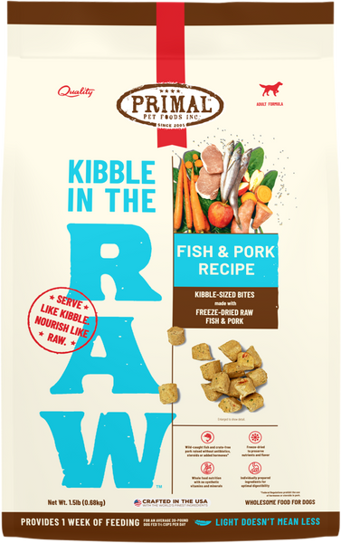 Primal Kibble in the Raw Freeze-Dried Fish & Pork - Dog Food