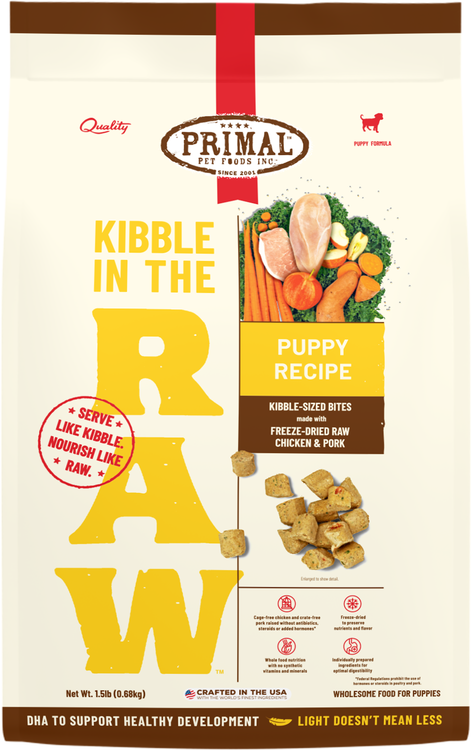 Primal Kibble in the Raw Freeze-Dried Chicken & Pork - Puppy Food