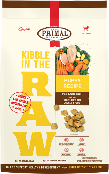 Primal Kibble in the Raw Freeze-Dried Chicken & Pork - Puppy Food