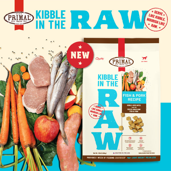 Primal Kibble in the Raw Freeze-Dried Fish & Pork - Dog Food