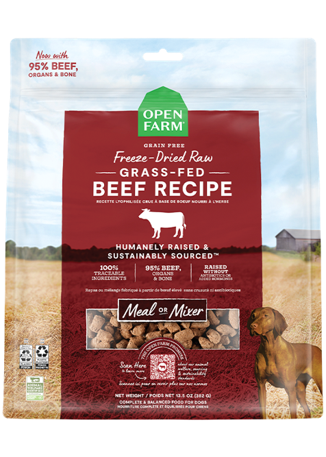 Open Farm Grass Fed Beef Freeze Dried Dog Food