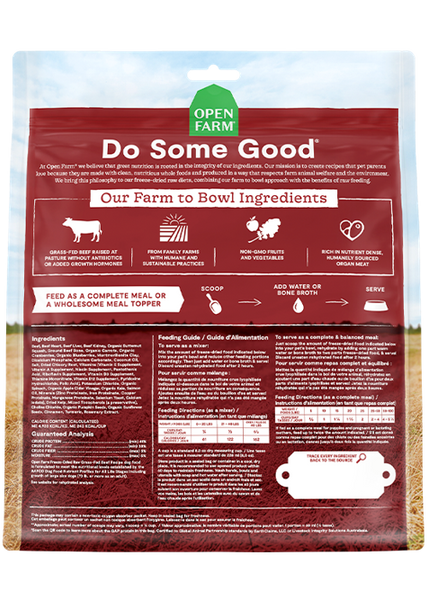 Open Farm Grass Fed Beef Freeze Dried Dog Food