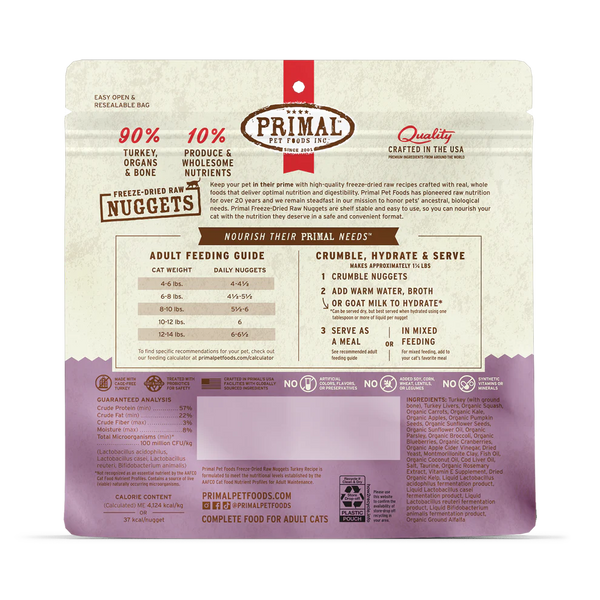Primal Nuggets Turkey Freeze-Dried Cat Food