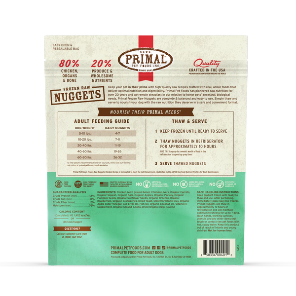 Primal Chicken Nuggets Frozen Dog Food