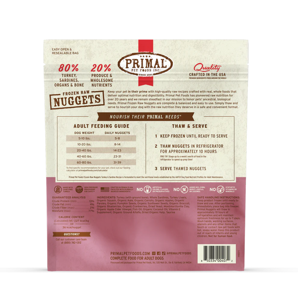 Primal Frozen Turkey & Sardine Nuggets