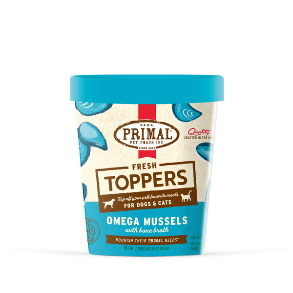 Primal Fresh Toppers Omega Mussels frozen food topper