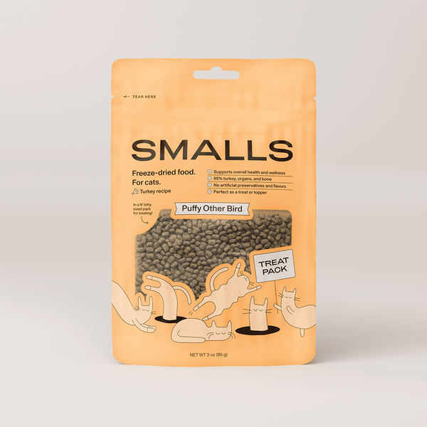 Smalls Puffy Other Bird turkey freeze-dried cat food 3 oz bag