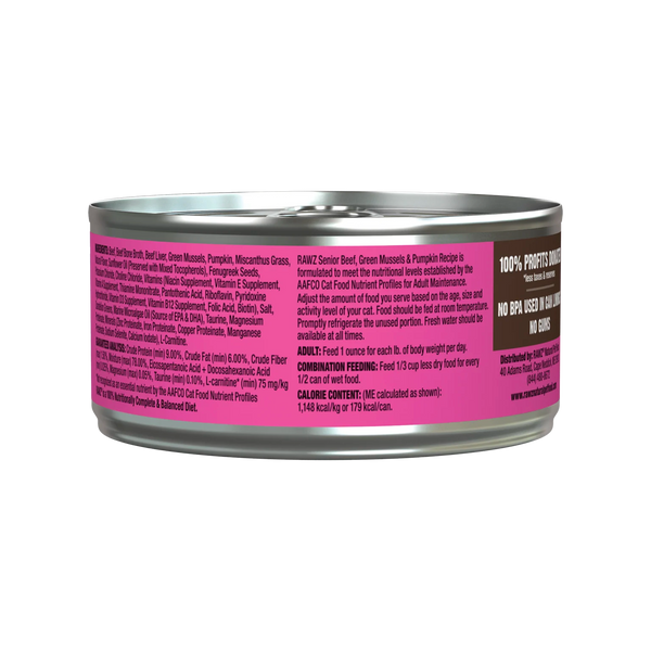 RAWZ Senior Pate Wet Cat Food 5.5 oz, Case of 24, additional view 3