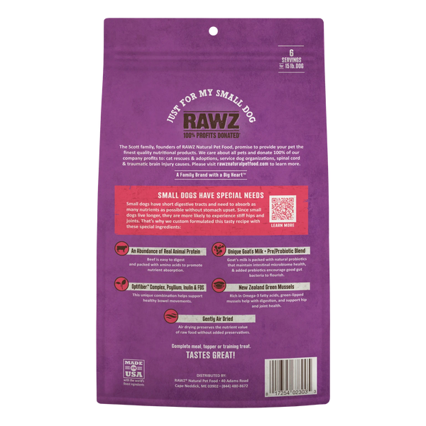 RAWZ Air Dried Just For My Small Dog Beef Recipe Dog Food, additional view 1