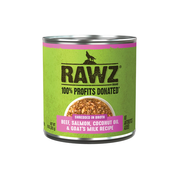 RAWZ Shredded Beef, Salmon & Coconut Oil Wet Dog Food