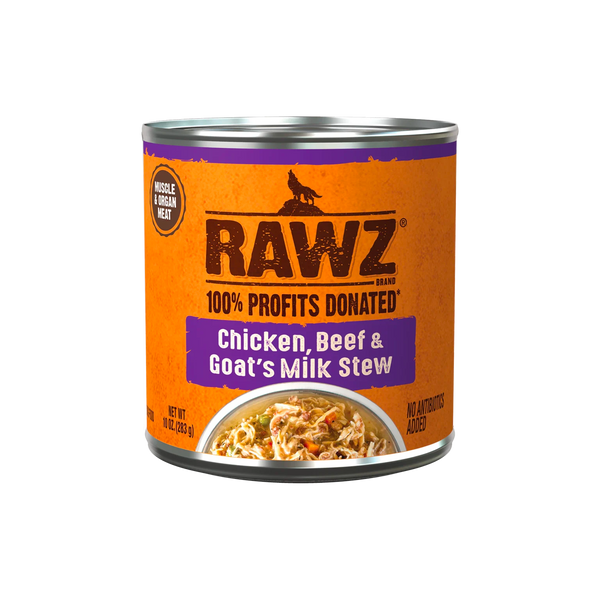 RAWZ Stew with Goat's Milk Wet Dog Food 10 oz, Case of 12