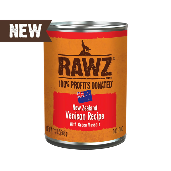RAWZ 94% Venison Pate Wet Dog Food 6 oz, Case of 24