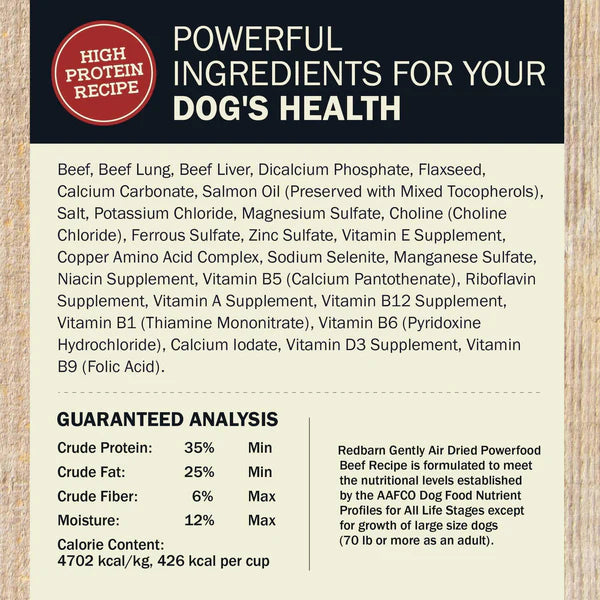 Red Barn Air Dried High Protein Beef Recipe Dog Food