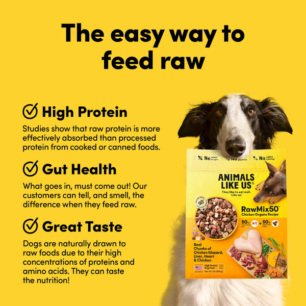 Animals Like Us Freeze-Dried RawMix50 Chicken Organs Recipe Dog Food
