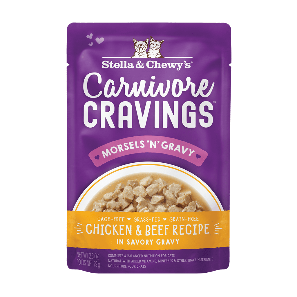 Stella & Chewy's Carnivore Cravings Chicken & Beef Morsels and Gravy Recipe Wet Cat Food