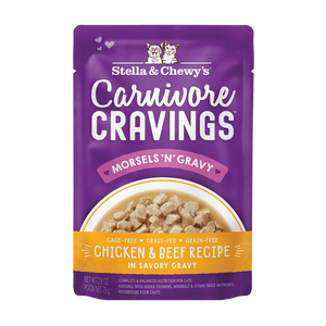 Stella & Chewy's Carnivore Cravings Chicken & Beef Morsels and Gravy Recipe Wet Cat Food