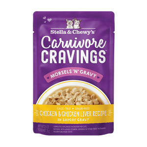 Stella & Chewy's Carnivore Cravings Chicken & Chicken Liver Morsels and Gravy Recipe Wet Cat Food