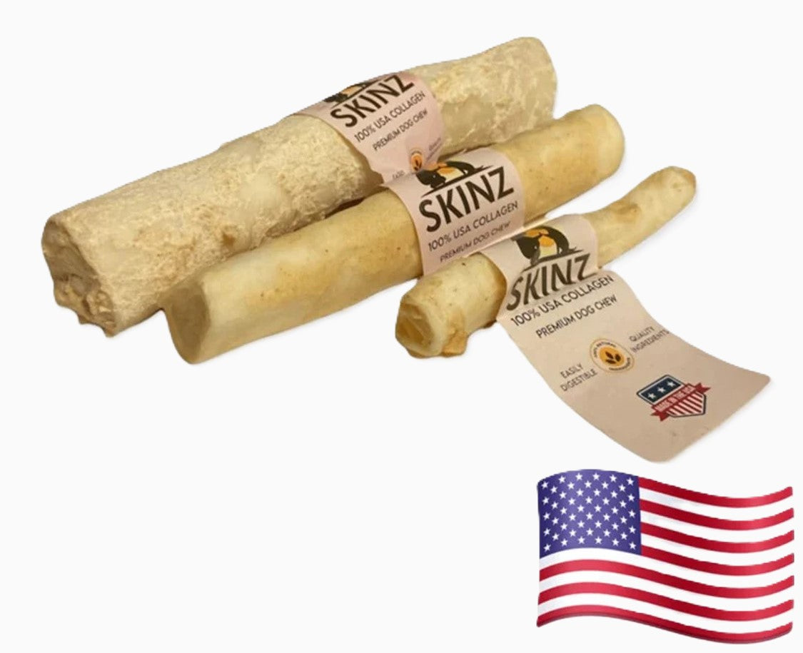 Skinz Bacon & Cheddar Flavored 100% Collagen Roll Dog Chew