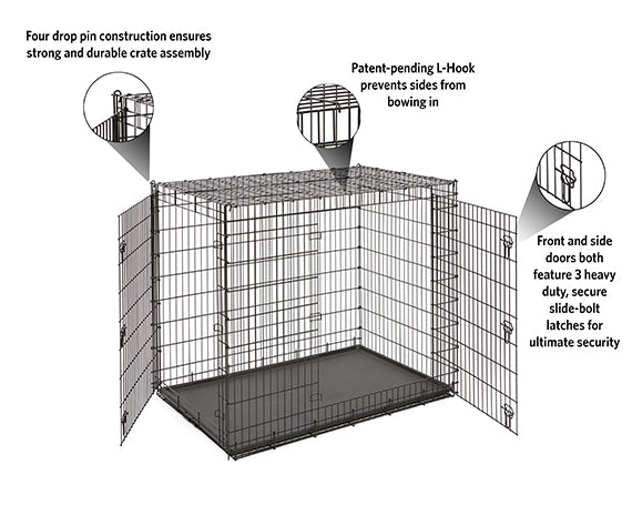 MidWest Solutions Heavy Duty Double Door Dog Crate, 54 in (Special Order), additional view 1