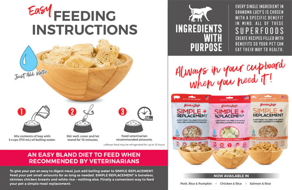 Grandma Lucy's Simple Replacement Chicken Bland Dog Food