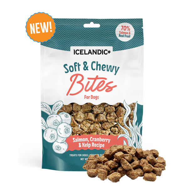 Icelandic+ Salmon, Cranberry & Kelp Recipe Soft & Chewy Bites Dog Treats