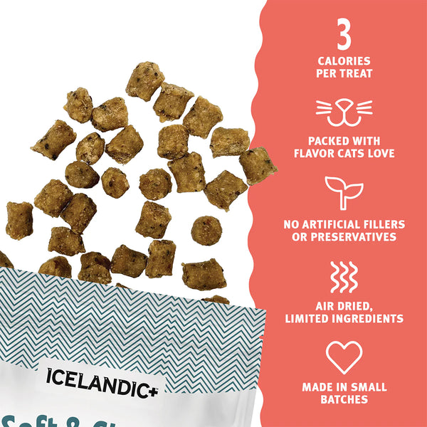 Icelandic+ Salmon, Cranberry & Kelp Recipe Soft & Chewy Bites Cat Treats