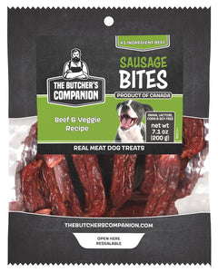 The Butcher's Companion Real Meat Beef & Veggie Sausage Dog Treats