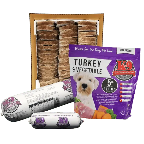 K9 Kravings Turkey & Vegetables Frozen Raw Dog Food