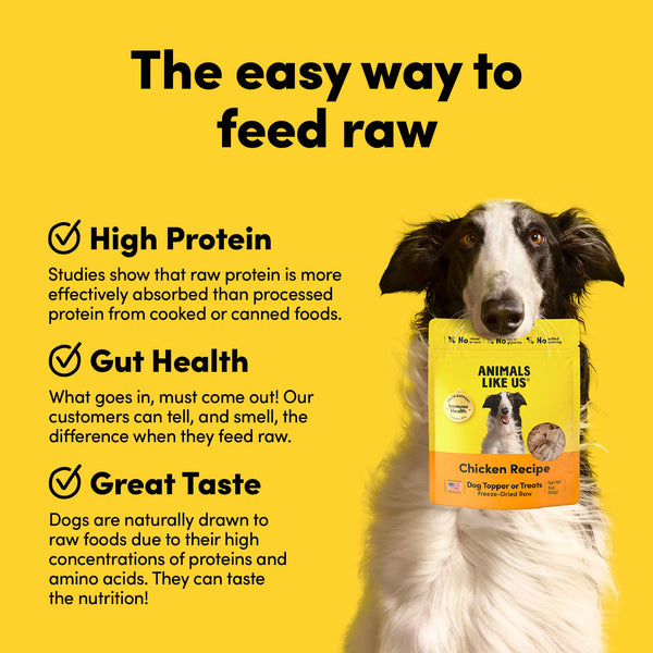 Animals Like Us Freeze-Dried RawMix100 Chicken Recipe Dog Food or Topper