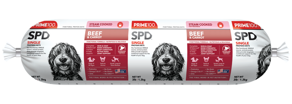 Prime 100 Single Protein Diet - Beef & Carrot Fresh Refrigerated Dog Food