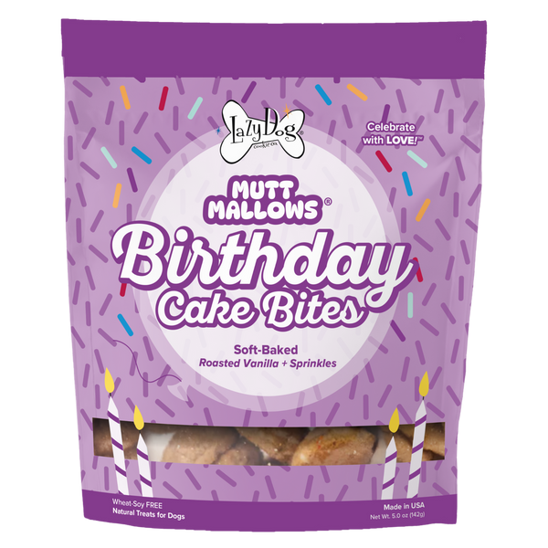 The Lazy Dog Cookie Co. Mutt Mallows Birthday Cake Bites