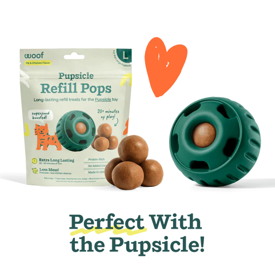 Woof Pupsicle Peanut Butter & Chicken Recipe Refill Pops Dog Treats