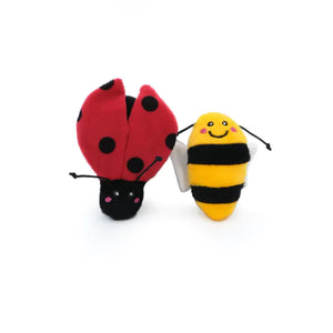 ZippyClaws 2-Pack - Ladybug and Bee Cat Toy