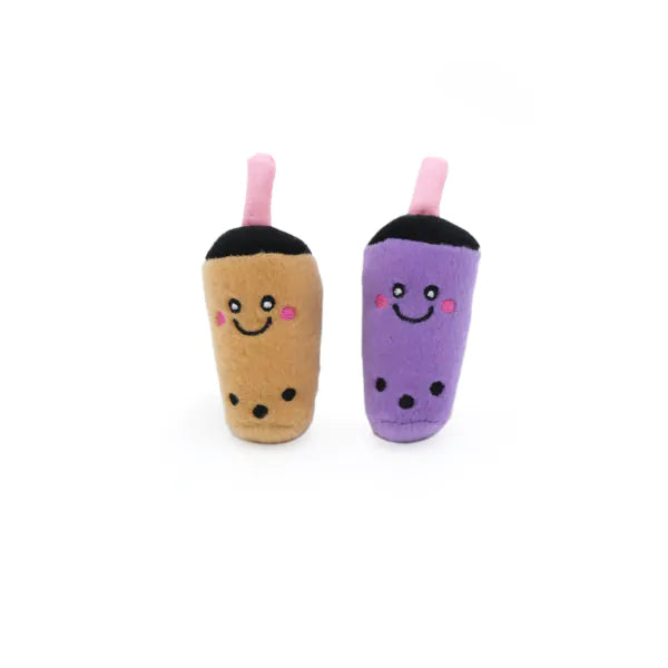 ZippyClaws NomNomz - 2-Pack Milk Tea and Taro Cat Toy