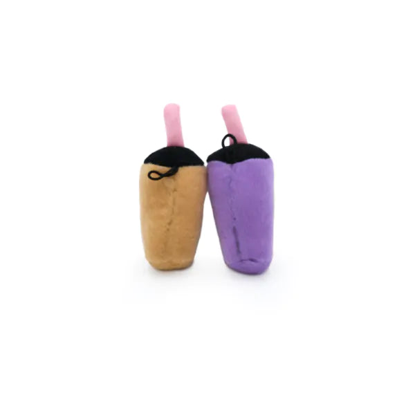 ZippyClaws NomNomz - 2-Pack Milk Tea and Taro Cat Toy