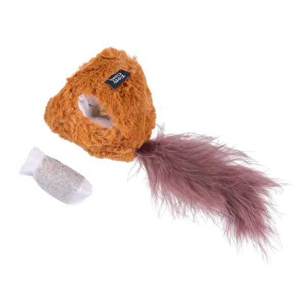 ZippyClaws Refillablez Bushy Throw Squirrel Cat Toy, additional view 2