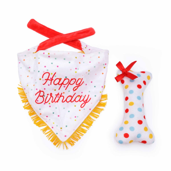 ZippyPaws Birthday Bandana and Bone 2-Pack, additional view 1