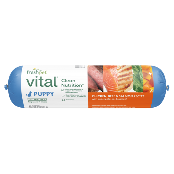 Freshpet 2 lb. Roll Vital Chicken, Beef & Salmon Puppy Refrigerated Dog Food