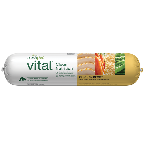 Freshpet Vital Chicken Recipe with Peas, Carrots & Brown Rice 6 lb Roll