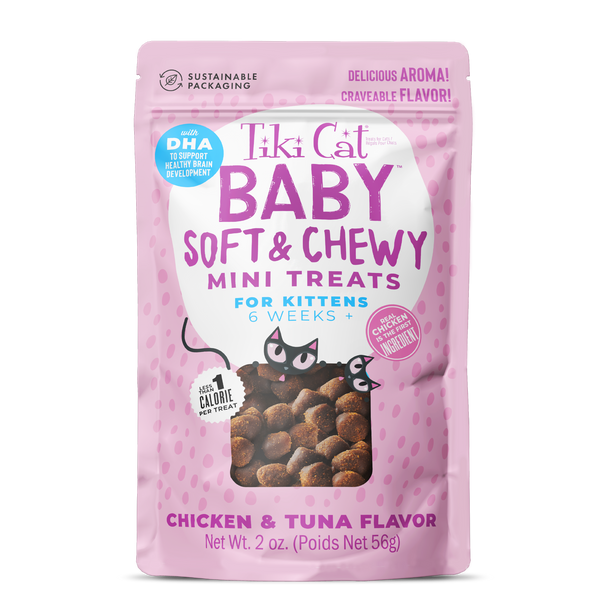 Tiki Cat Baby Soft & Chewy Mini Treats, Chicken & Tuna