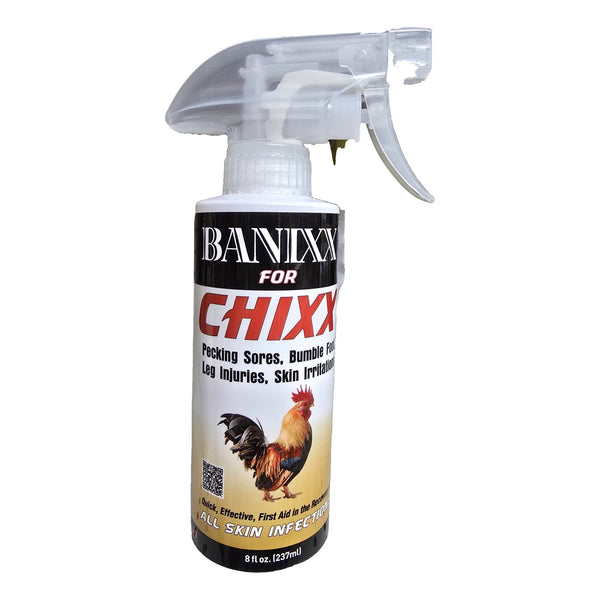 Banixx for Chixx poultry wound and skin care spray 8 oz, front