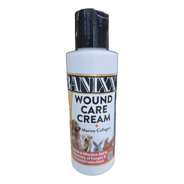 Banixx Wound Care Cream with Marine Collagen 4 oz bottle, front