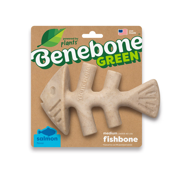 Benebone Green Fishbone Jack Salmon Dog Chew, additional view 1