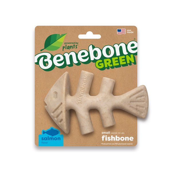 Benebone Green Fishbone Jack Salmon Dog Chew