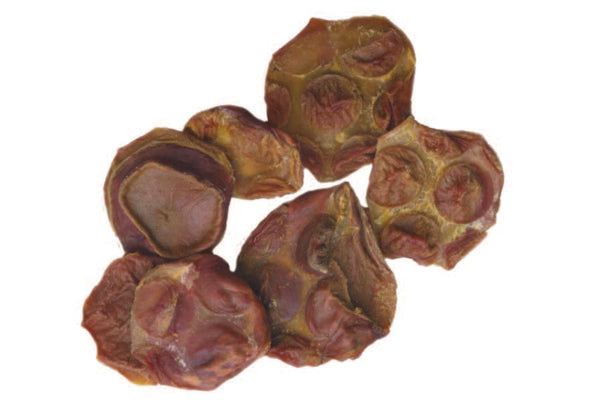 Close-up of Scoochie Bully Balls, crunchy dehydrated beef chips for dogs