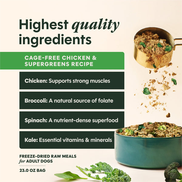 Instinct FreshDried Meal Blends Chicken & SuperGreens Blend Freeze-Dried Dog Food