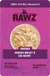 RAWZ Shredded Chicken Breast & Egg Wet Cat Food Pouch