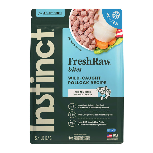 Instinct FreshRaw Bites Wild-Caught Pollock Recipe Frozen Dog Food
